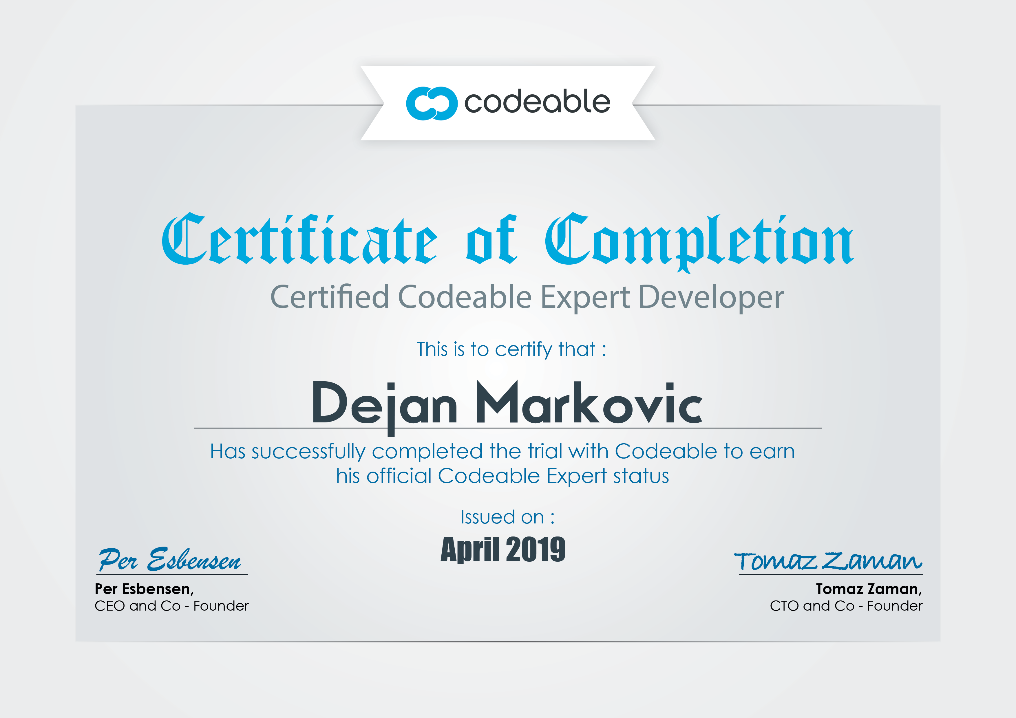 Codeable Certificate