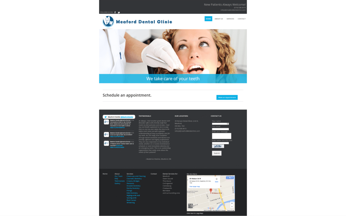 Meaford Dental Clinic: WordPress Website