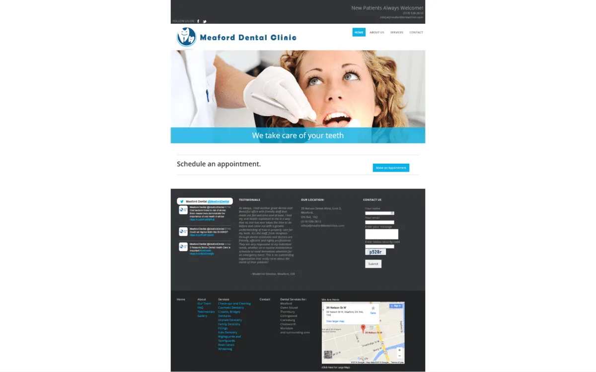 Meaford Dental Clinic: WordPress Website