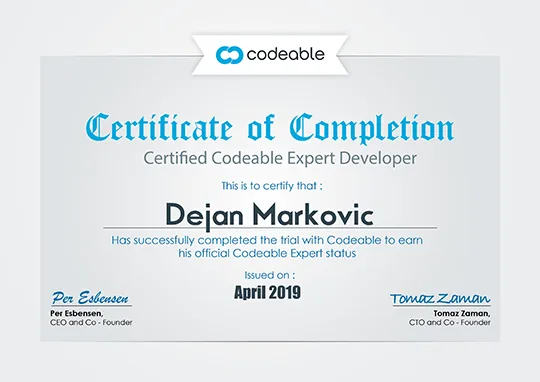 Codeable Certified Expert: Dejan Markovic