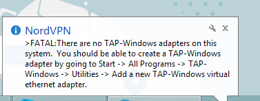 Tap-windows adapter error